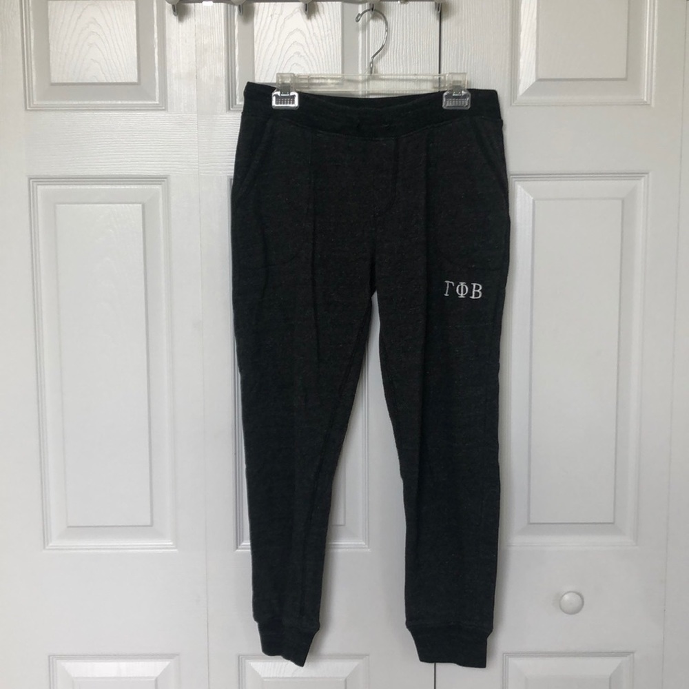 Gamma Phi Beta Dark HeatherGrey Embroidered Sweats